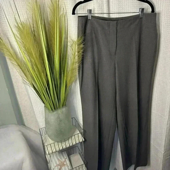 NEW Talbots Women’s 12P Wool Blend Dark Gray Heritage Wide Leg Pants Trousers - Picture 1 of 13